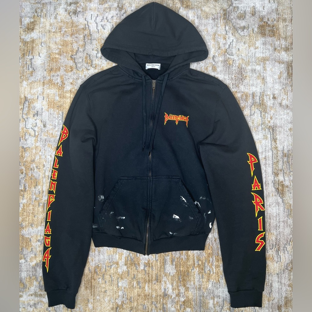 Balenciaga “Metal” Woman’s Distressed Zip-Up Hoodie